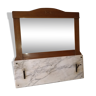 Trumeau mirror art-deco marquetry marble wood