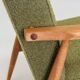 Fauteuil en tissu bouclé vert olive, 1960