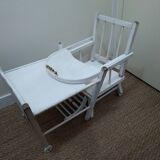 Chaise bébé en bois blanc pliable