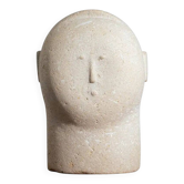 Buste masculin sculpté moderniste en grès