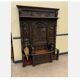Antique impressive wardrobe with bench trunk.