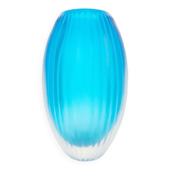 Antique turquoise glass vase