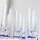 6 vintage drinking glasses from Italy from the 1980s - Set of transparent royal blue water glasses - Mid-Century design