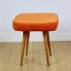 Orange square stool Vintage PRL 1970s