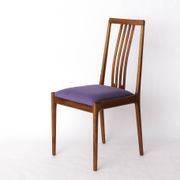 Set of 8 Vintage Chairs by Lübke – 1960s-70s Beech Wood & Violet Textile