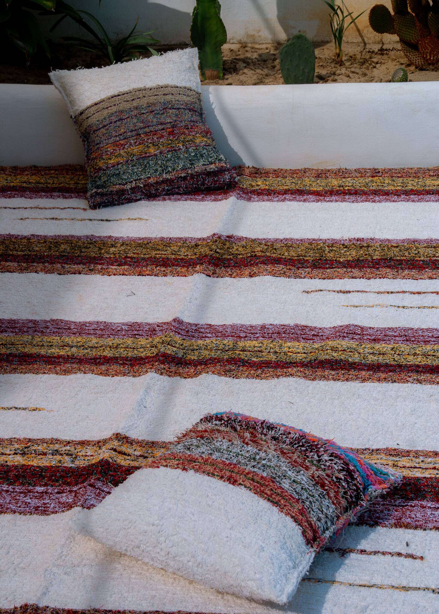 Handmade recycled cotton rug - Multicolor