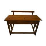 Pupitre d’écolier ancien, bois massif