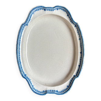 Moustiers hollow oval dish in glazed earthenware