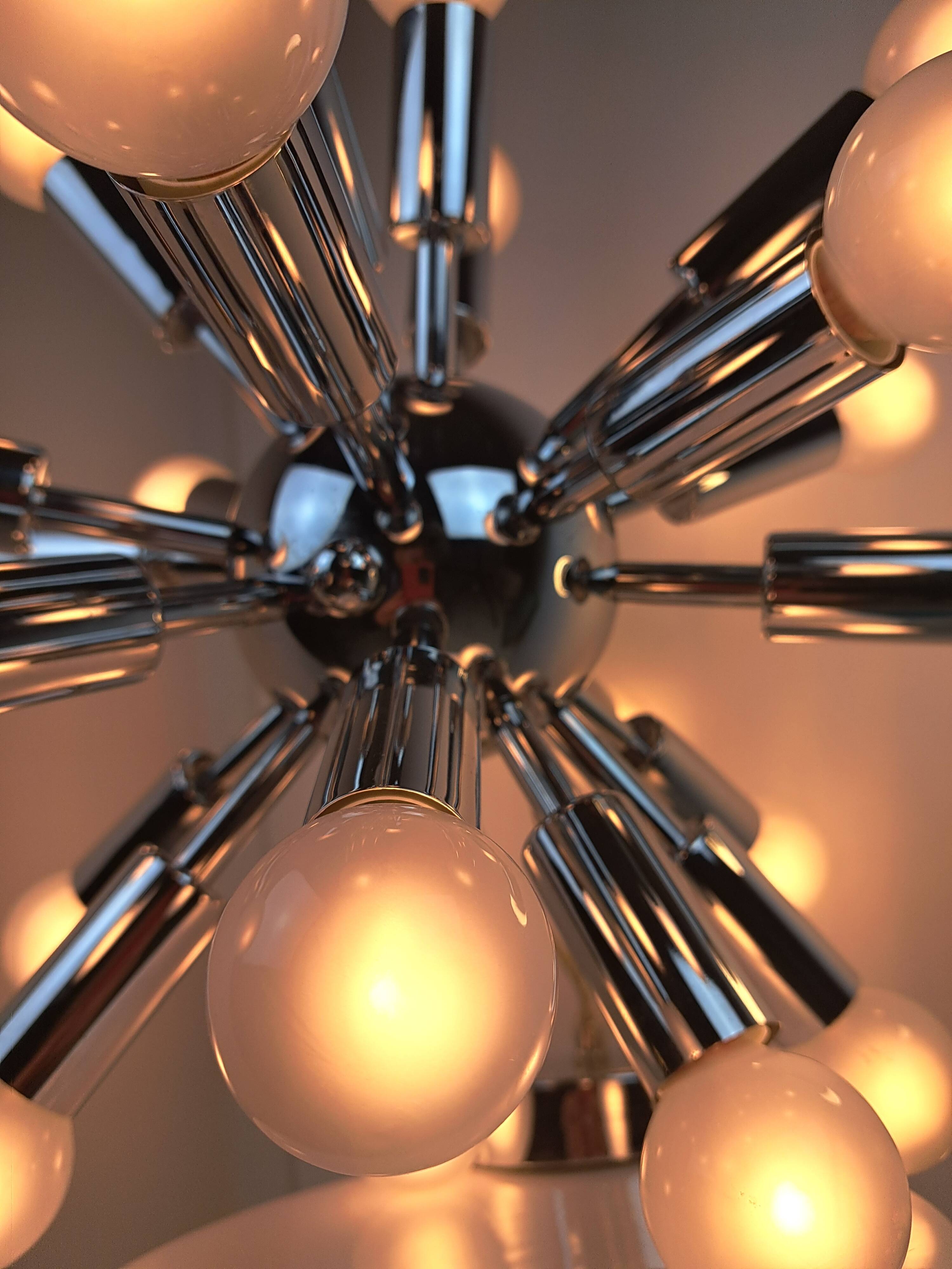 Lustre suspension sphérique Spoutnik space age 70s