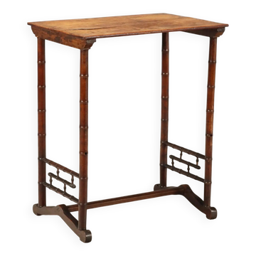 Table basse ancienne en érable imitation bambou, Italie, XIXe siècle