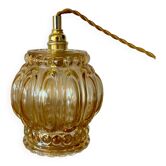Vintage tulip lamp in amber glass