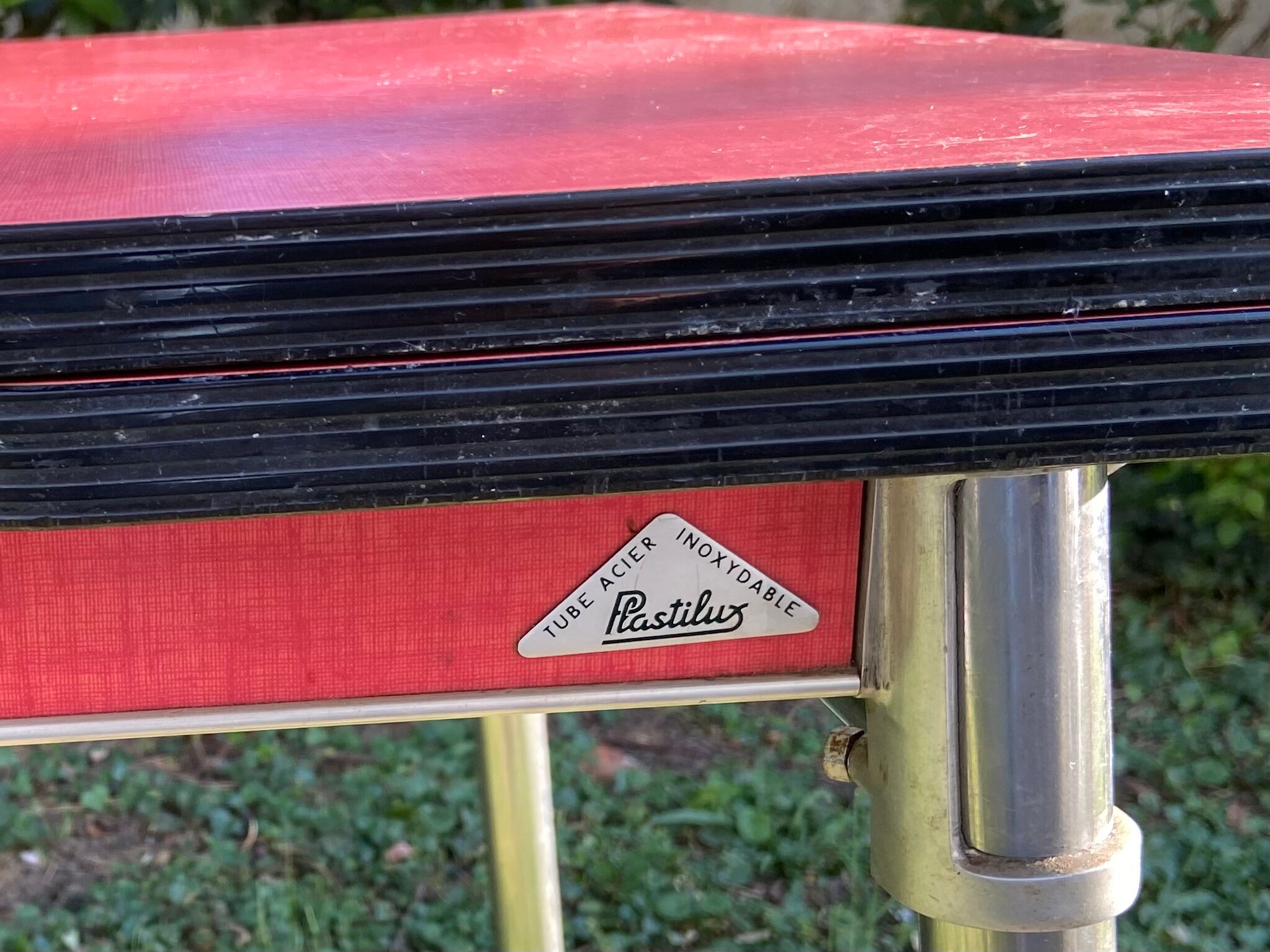 Vintage red formica table