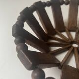 Turned wooden fruit basket/bowl, France 1970