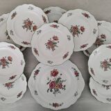Service gâteau dessert plat et assiettes euro porcelaine modèle vieux colmar
