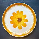 Seven vintage flower power plates
