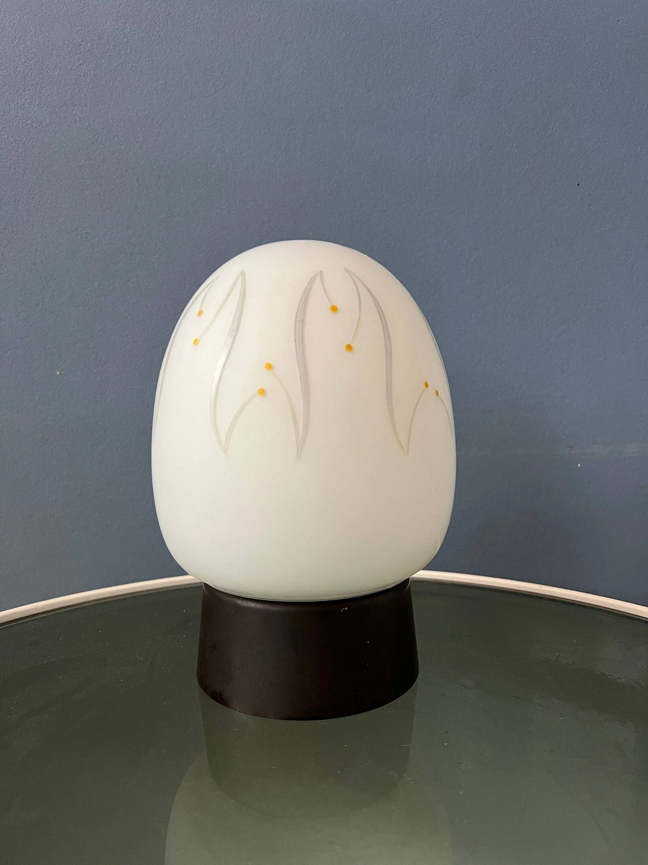 Plafonnier vintage en forme d’œuf Thabur avec motif décoratif