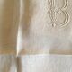 Set de 6 serviettes de lin damassé vers 1900 brodées BC