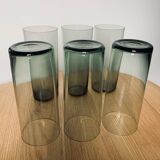 Set of 6 smoked water glasses