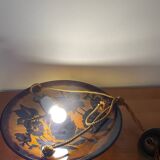 Art Nouveau 1-light basin pendant light signed by Vianne in glass paste