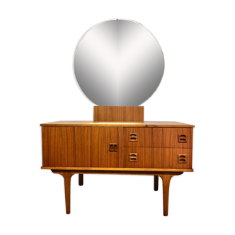 Scandinavian dressing table round mirror