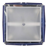 Lampe de plafond en verre bleu au design italien des années 1970.