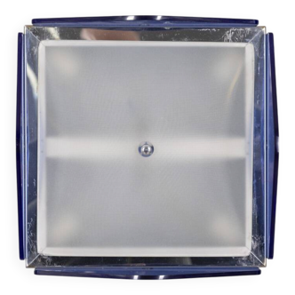 Vintage 1970s Italian-design blue glass ceiling lamp