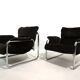 Set of 2 Herlag chrome cantilever lounge chairs by Johan Bertil Häggström