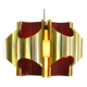 Gold and Orange Pendant Lamp by Bent Karlby for Lyfa, Denmark, 1960's