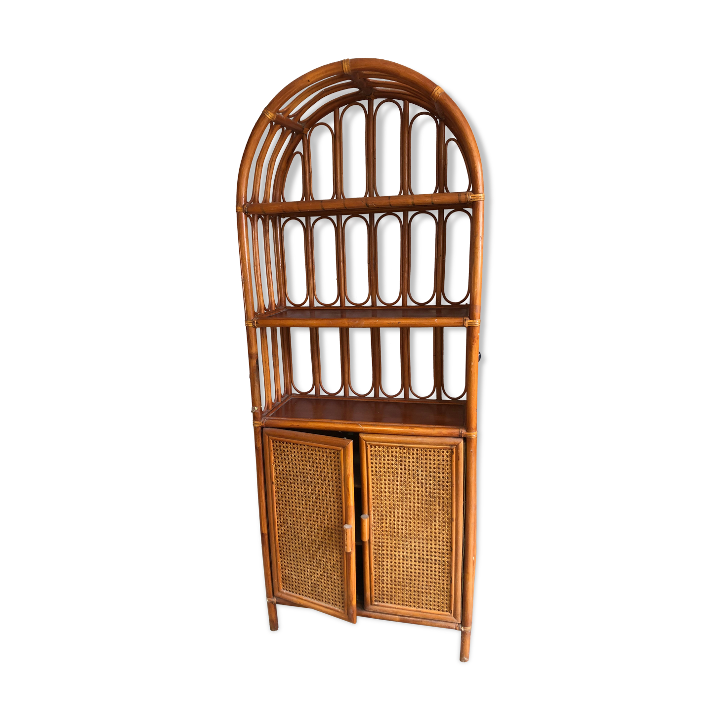 Vintage rattan shelf
