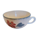 Old big cup in faience with flower decoration