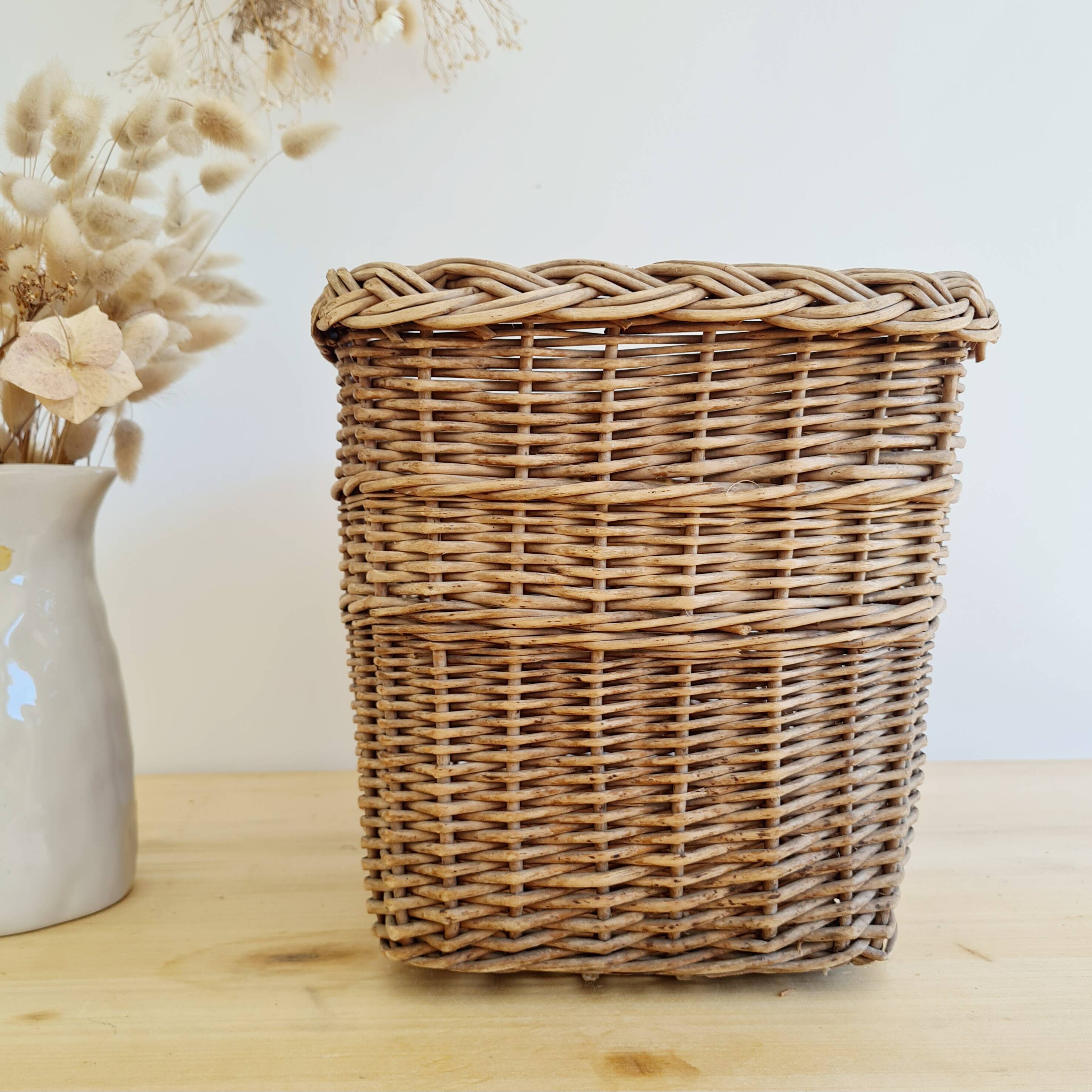 Rattan planter basket