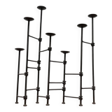 Mid-century brutalist extendable wrought iron floor chandelier, 1960s.