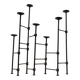 Mid-century brutalist extendable wrought iron floor chandelier, 1960s.