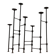 Mid-century brutalist extendable wrought iron floor chandelier, 1960s.
