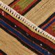 Tapis couloir vintage en kilim beige sable et bleu, 70x258 cm