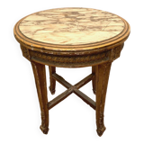 Louis XV style pedestal table in wood and gilded stucco 20th century