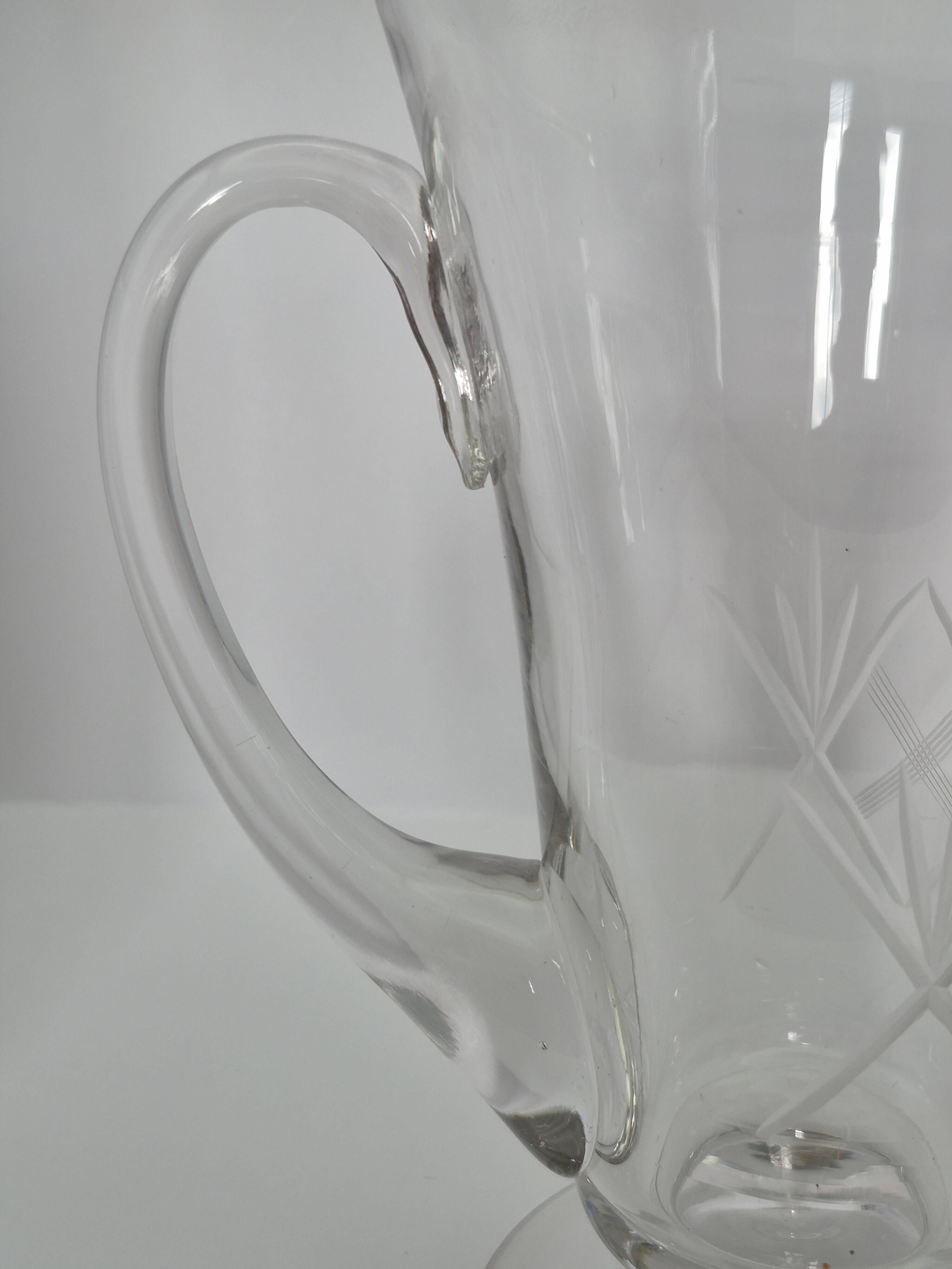 Cut crystal water jug from Fains – 21 cm – vintage