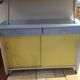 Blue and yellow formica buffet