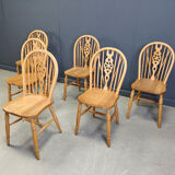 Set of 6 vintage Ercol dining chairs, 1950s