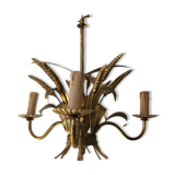 Chandelier and pair of wall sconces of wheat