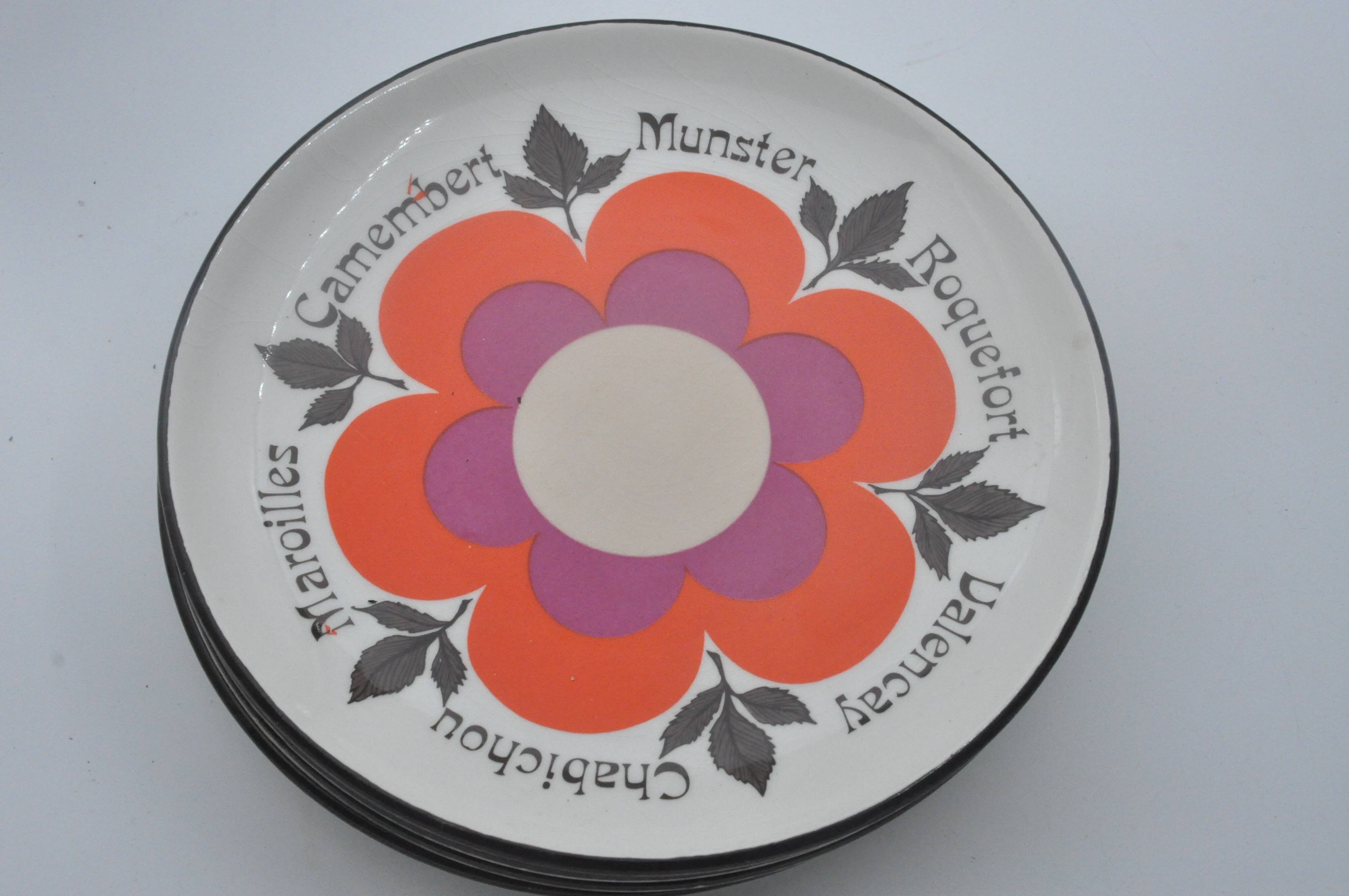 Old service 6 plates 2 cups GIEN model HARMONIS art table collection