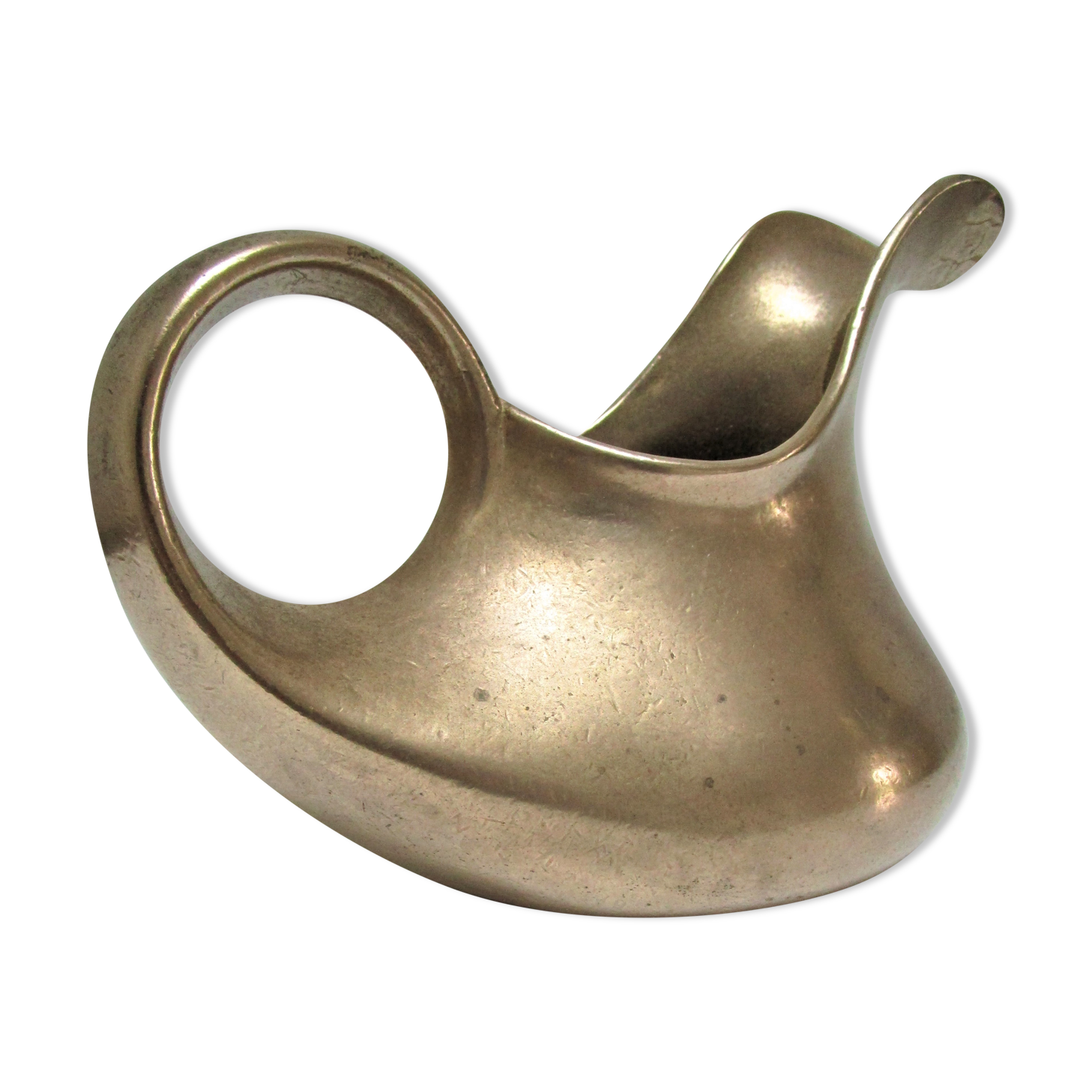 Pichet sculptural fonte laiton massif vintage