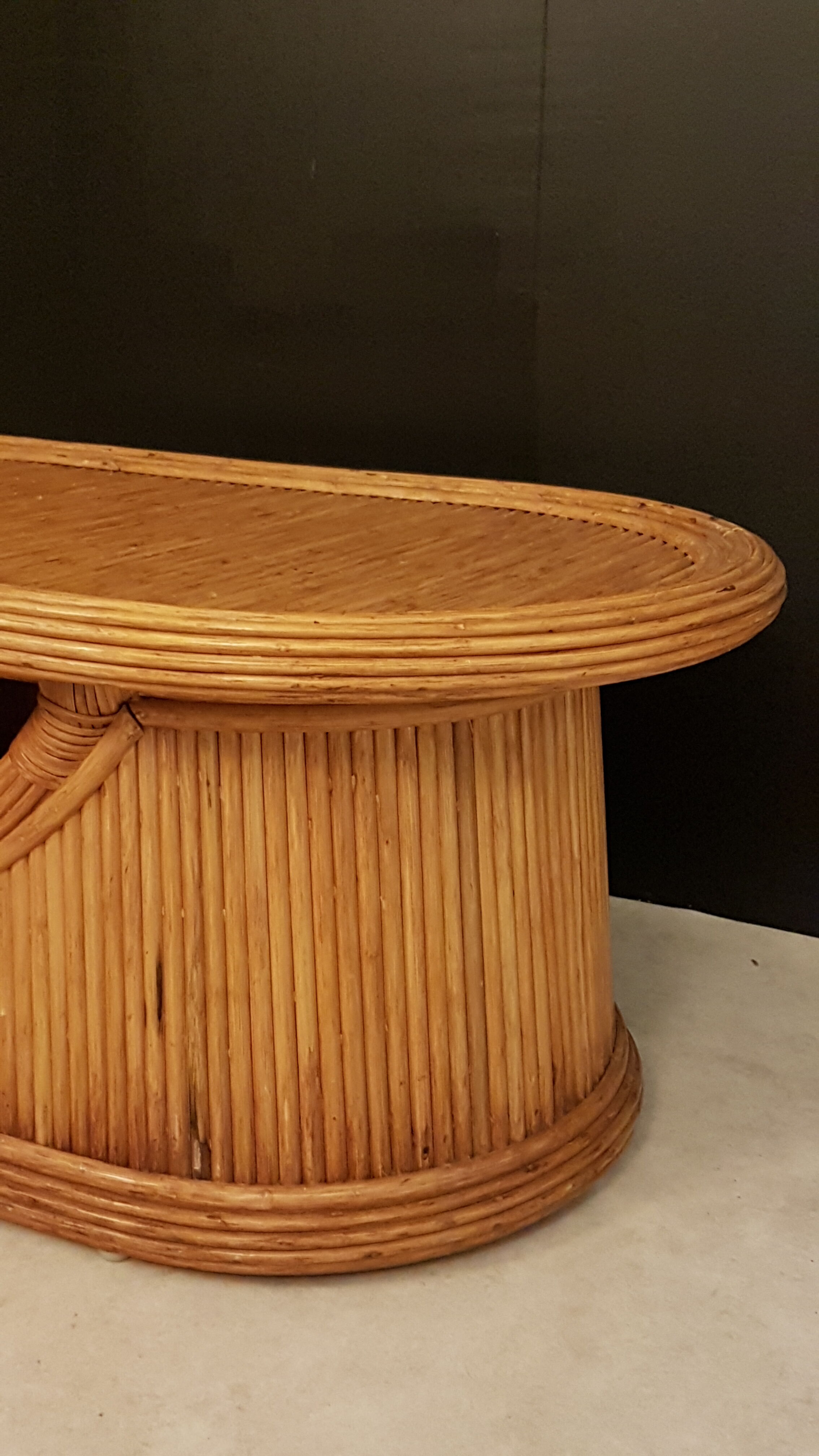 Rattan and bamboo coffee table 1960