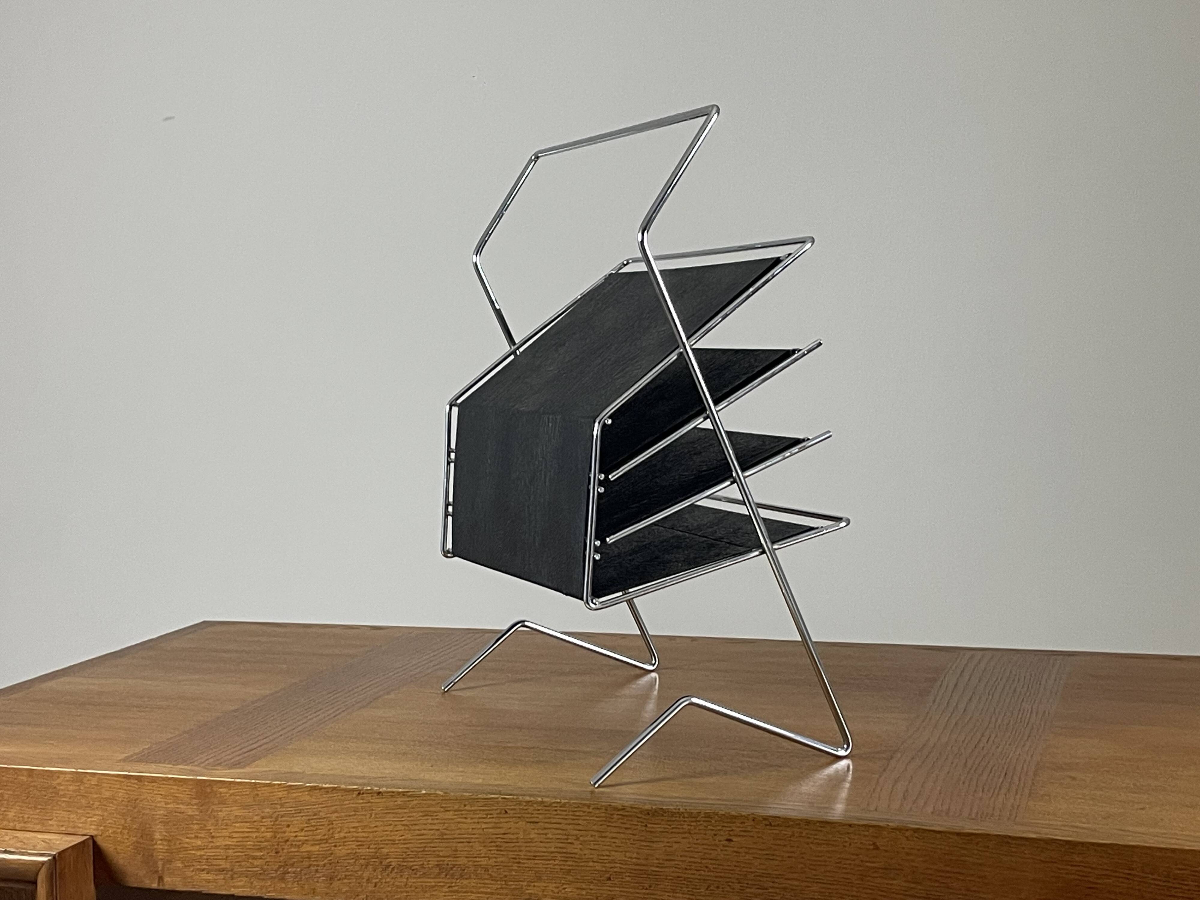 Vintage magazine rack by voss, germany, 1960s