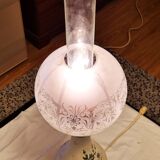 Lampe à huile porcelaine transformée en lampe électrique