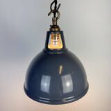 Vintage Industrial Grey Painted Pendant Lamp