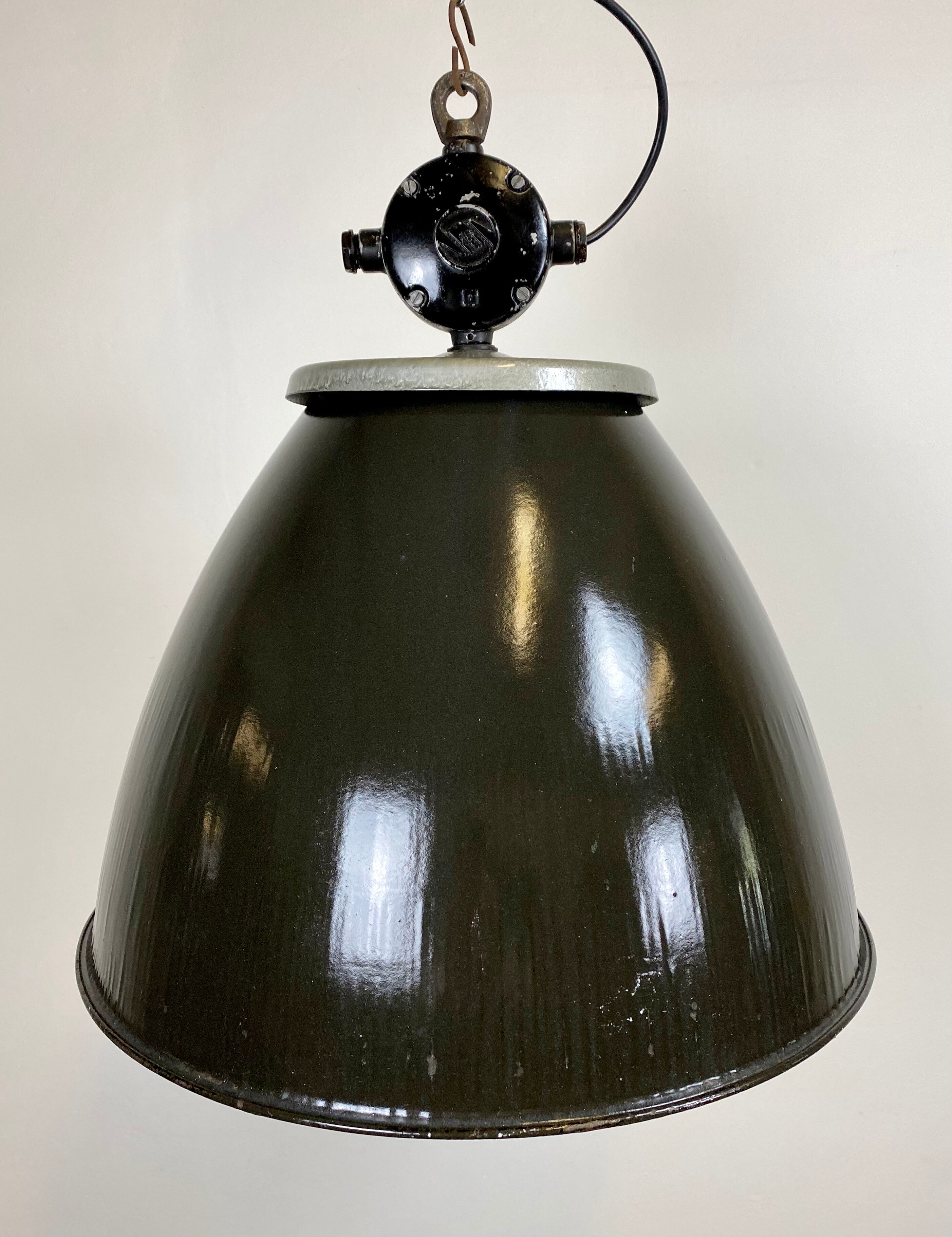 Vintage industrial factory lamp, 1960s