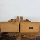 Vintage Mid-Century Cubist German Carved Wood Bookends – Art Deco Style