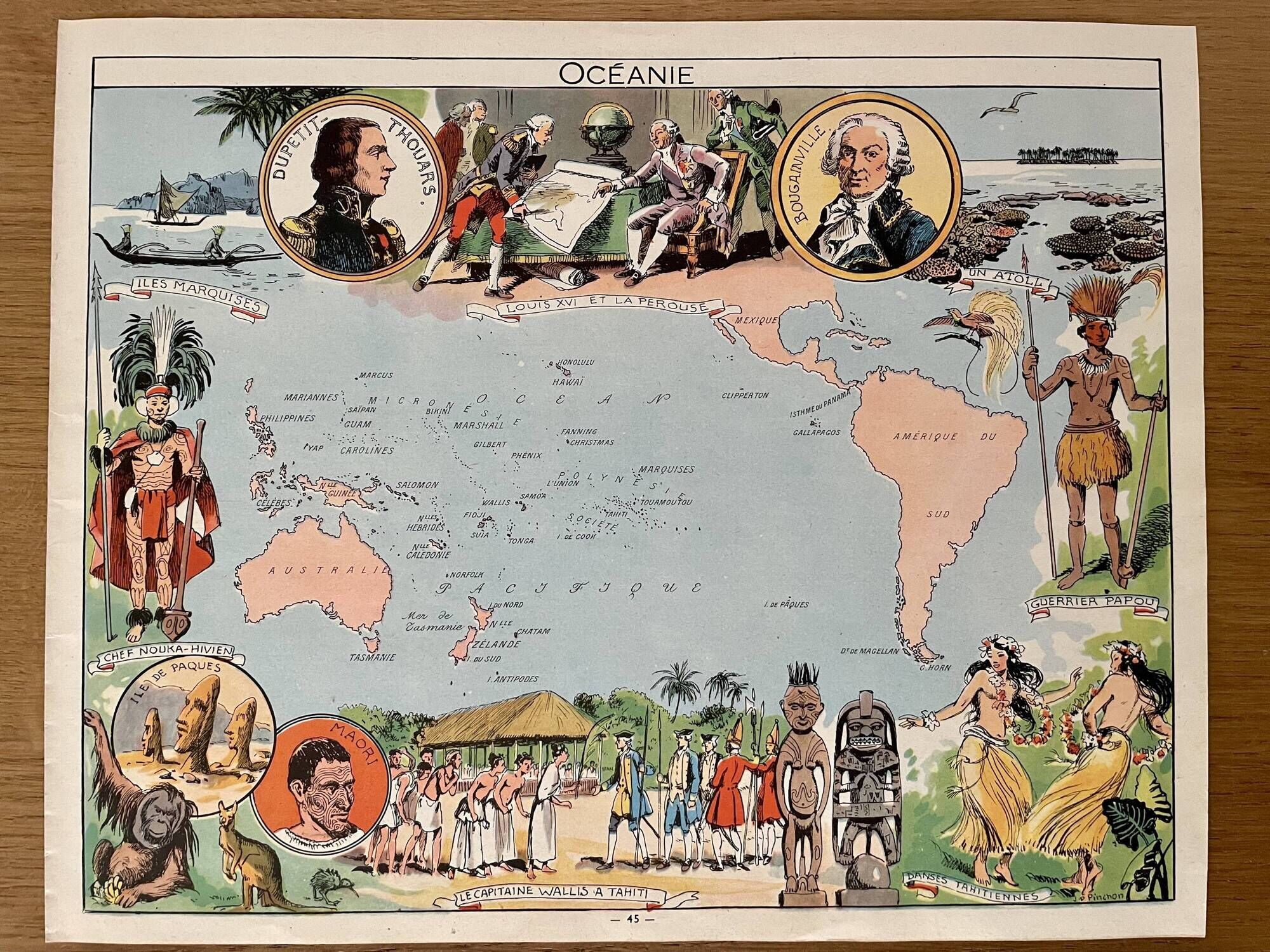 Set of 5 cards illustrated by JP Pinchon - 1948
