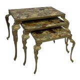 Vintage Set Nesting Tables Onyx Marble 60s Side Tables